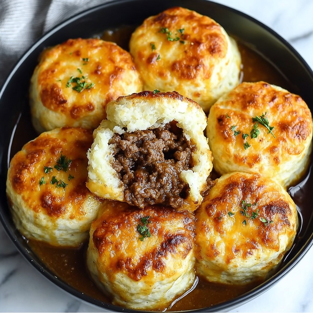 Cheesy Beef Biscuit Bombs Recipe - Recipe Image