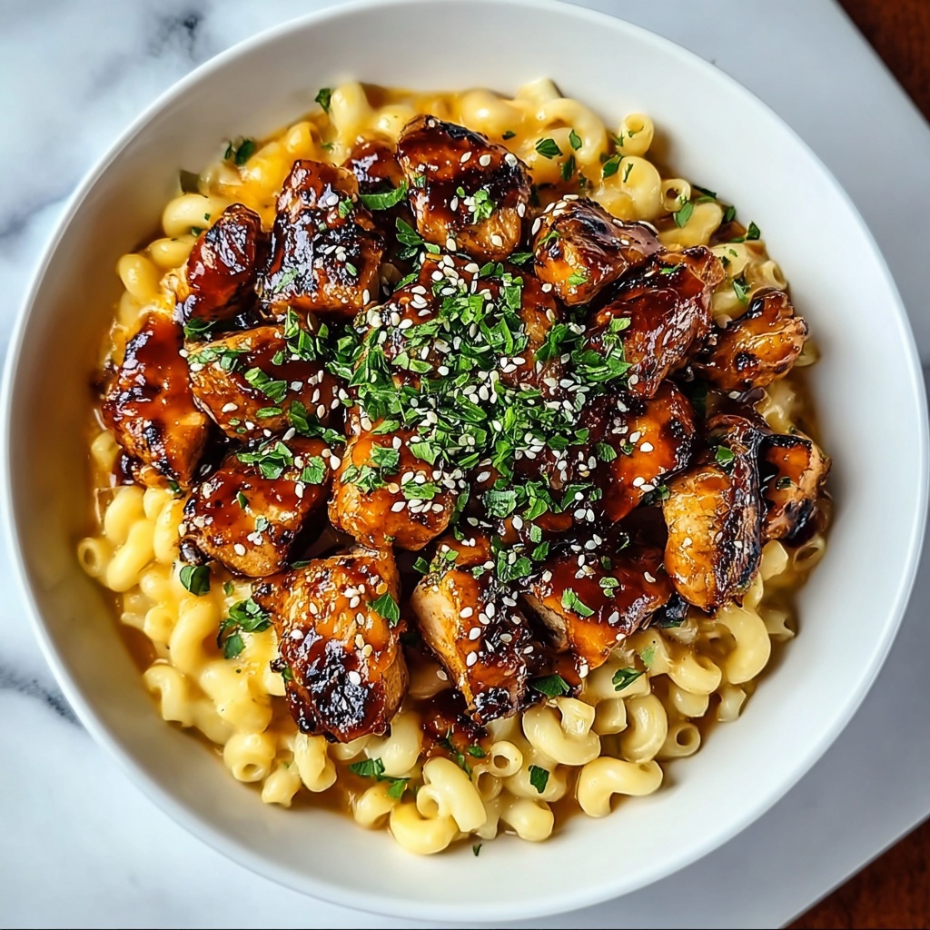 Sweet and Spicy Honey Pepper Chicken with Creamy Mac and Cheese Recipe - Recipe Image