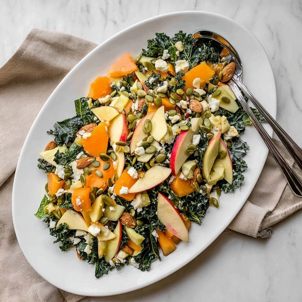 Healthy Christmas Kale Salad with Persimmons and Pears Recipe - Recipe Image