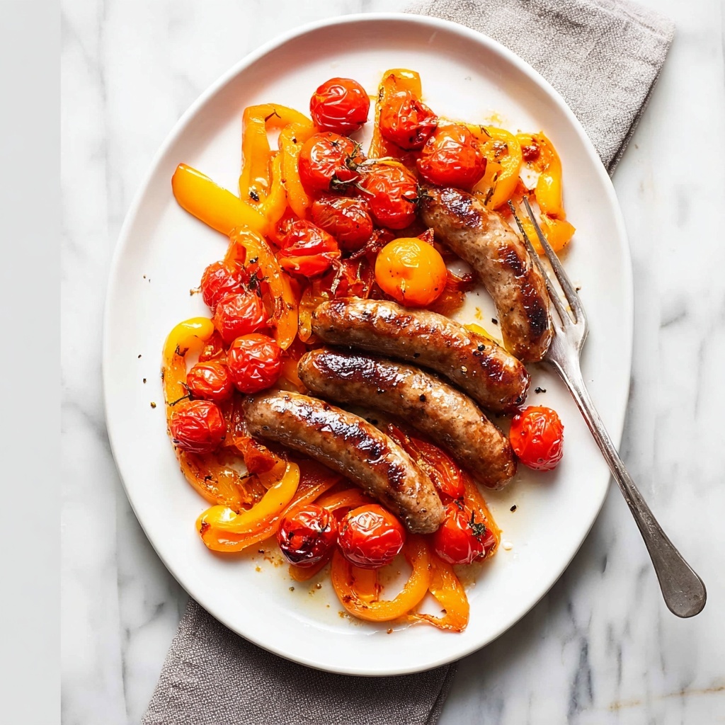 Oven-Roasted Italian Sausage with Cherry Tomatoes and Bell Peppers Recipe - Recipe Image