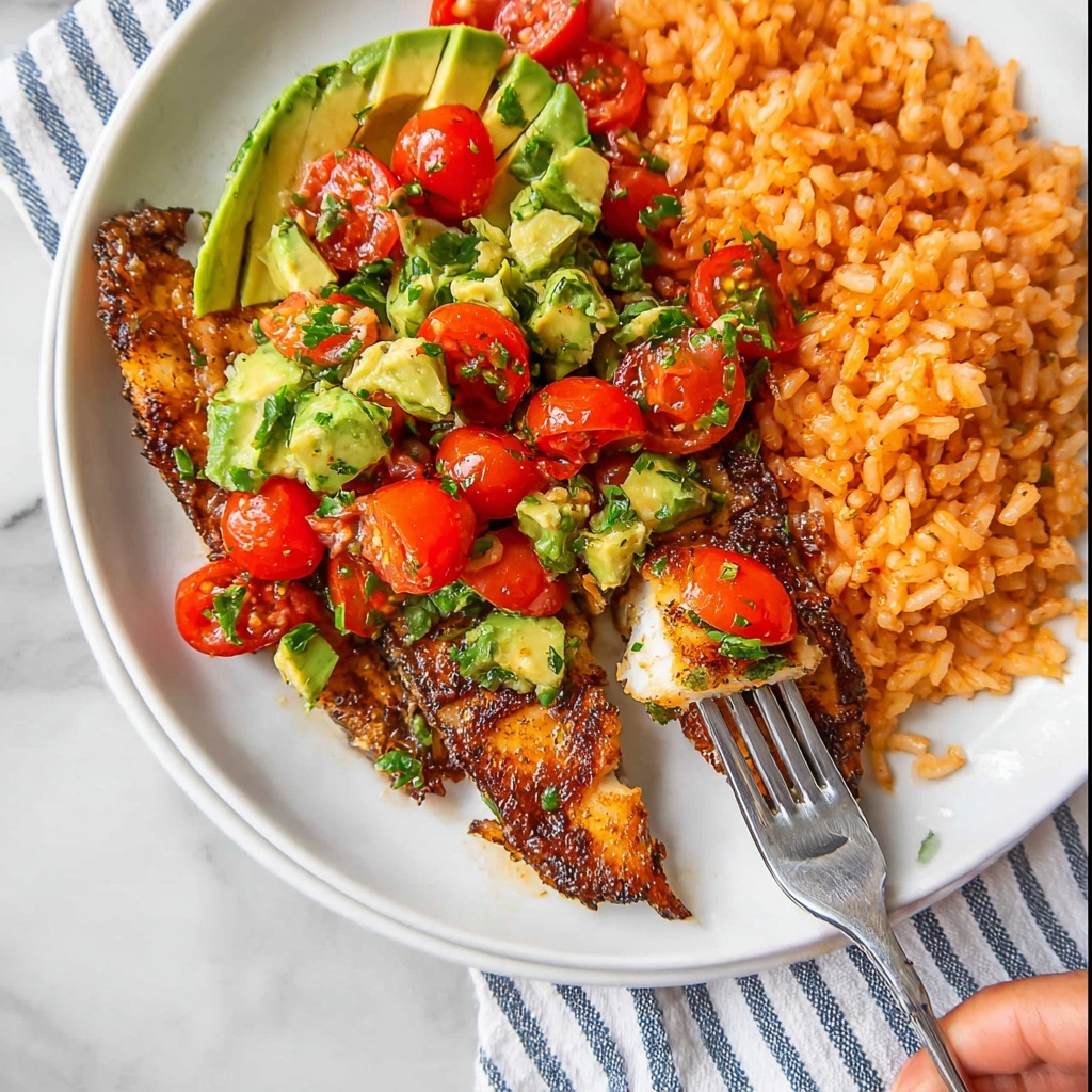 Blackened Tilapia with Avocado Tomato Salsa Recipe - Recipe Image