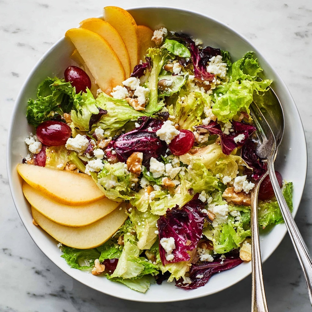 Asian Pear Salad with Blue Cheese and Mixed Greens Recipe - Recipe Image