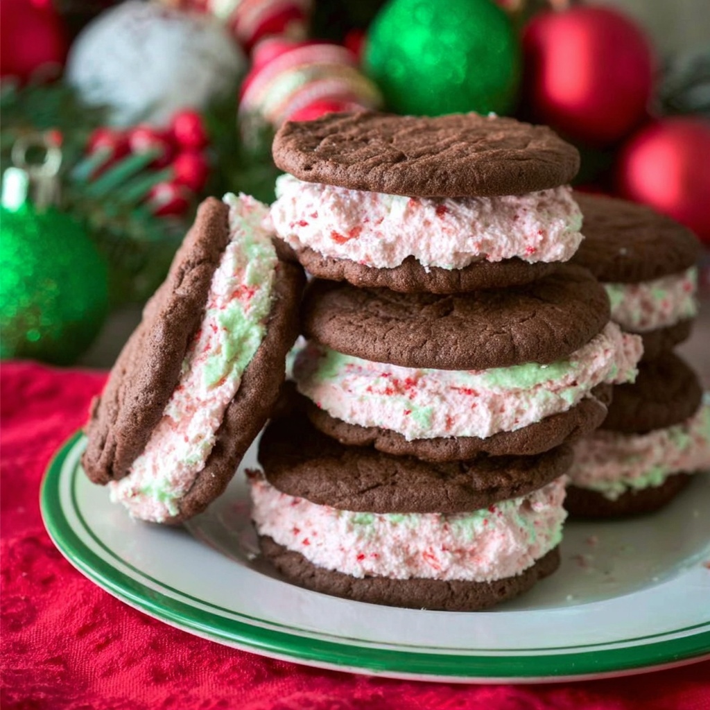 Easy Chocolate Peppermint Whoopie Pies Recipe - Recipe Image