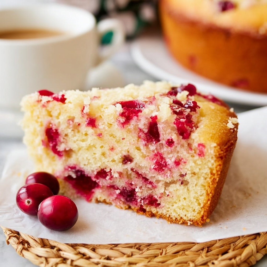 Cranberry Cake with Warm Vanilla Butter Sauce Recipe - Recipe Image