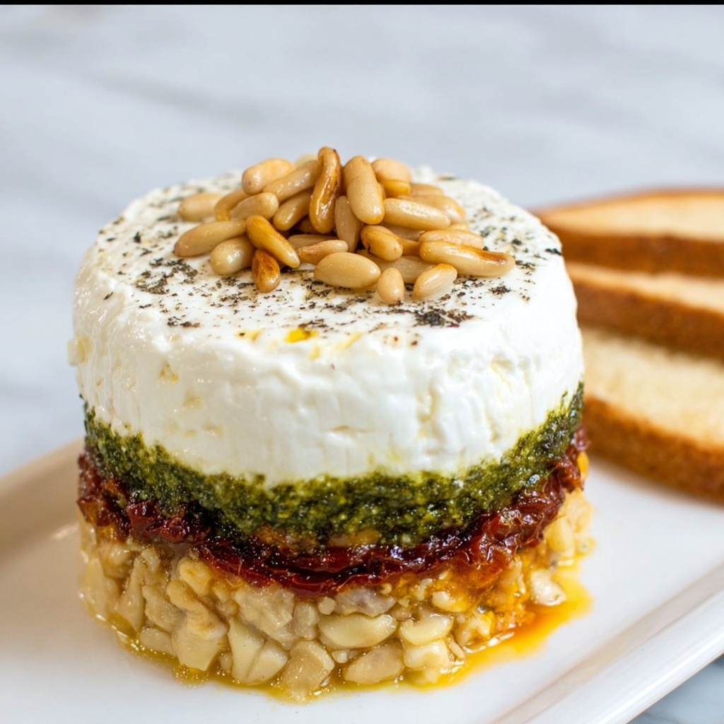 Goat Cheese, Pesto, and Sun-Dried Tomato Terrine Recipe - Recipe Image