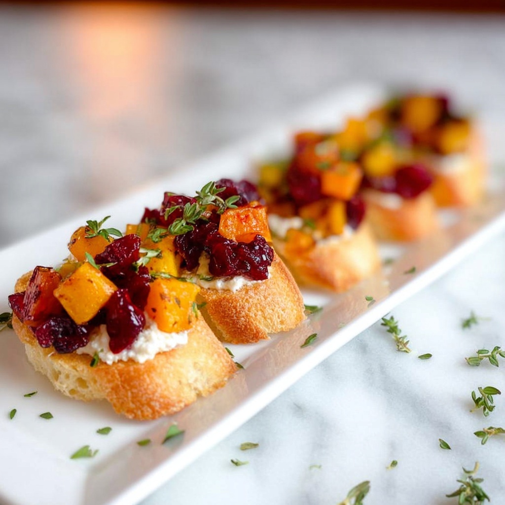 Butternut Squash, Cranberry, and Goat Cheese Crostini Recipe - Recipe Image
