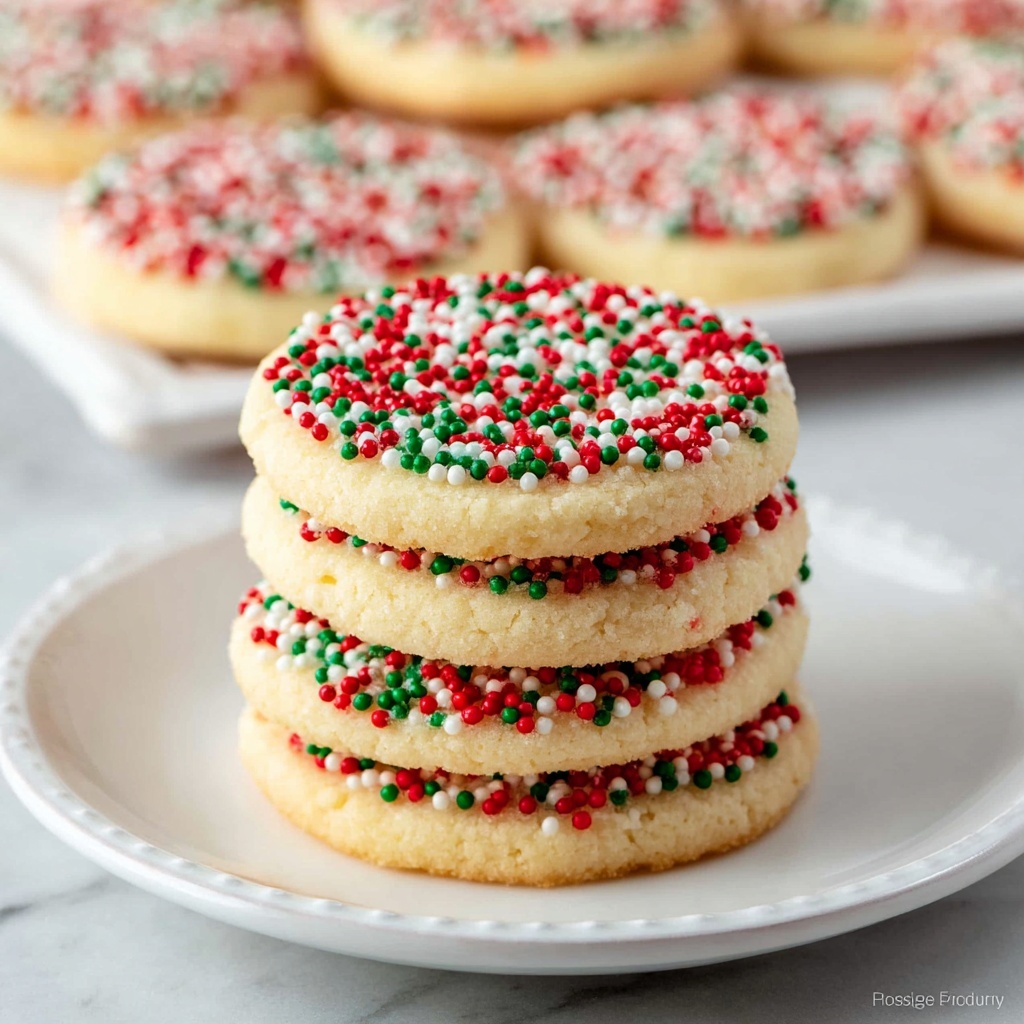 Slice and Bake Christmas Sugar Cookies with Sprinkles Recipe - Recipe Image