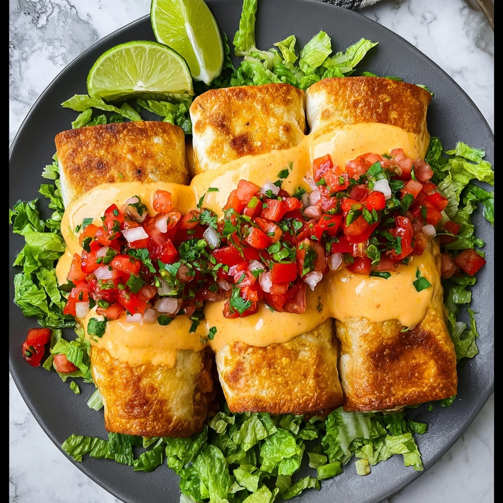 Chicken Chimichangas with Crispy Baked Filling Recipe - Recipe Image