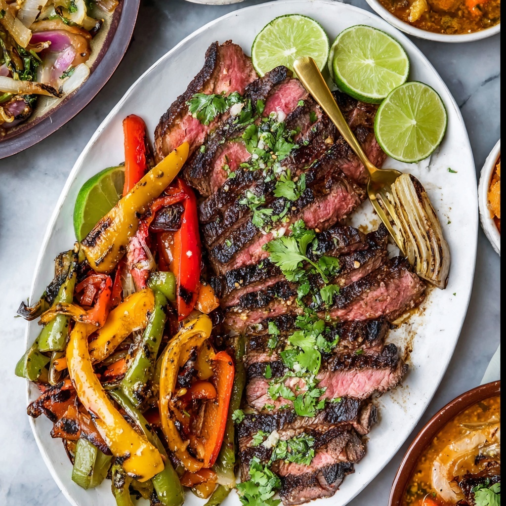 Juicy Steak Fajitas with Citrus-Marinated Vegetables Recipe - Recipe Image