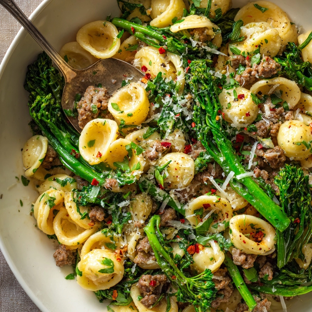 One Pot Orecchiette with Sausage and Broccoli Recipe - Recipe Image