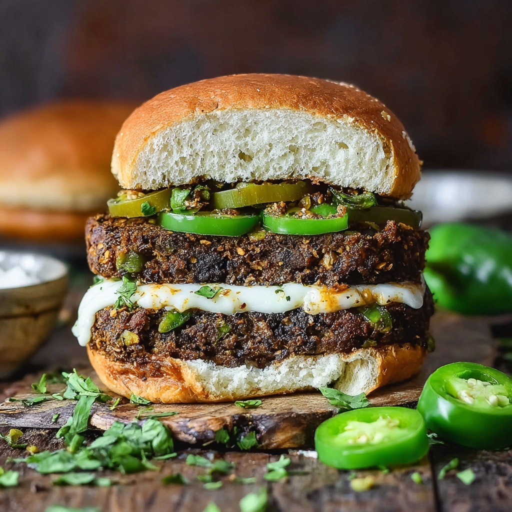 Jalapeno Popper Stuffed Black Bean Burgers Recipe - Recipe Image