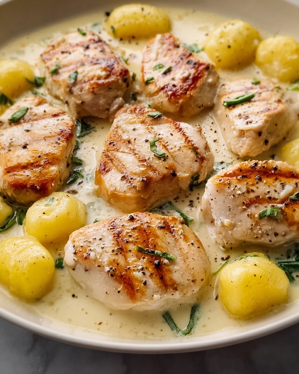 Creamy Garlic Chicken and Gnocchi Recipe - Recipe Image