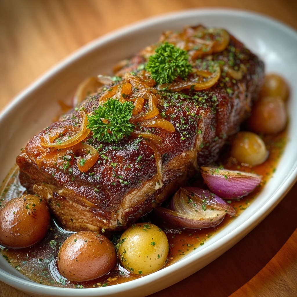 Apple Cider Braised Pork Roast with Spiced Apples Recipe - Recipe Image