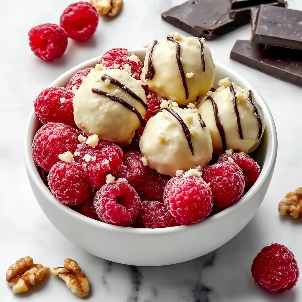 White Chocolate Raspberry Cheesecake Balls Recipe - Recipe Image