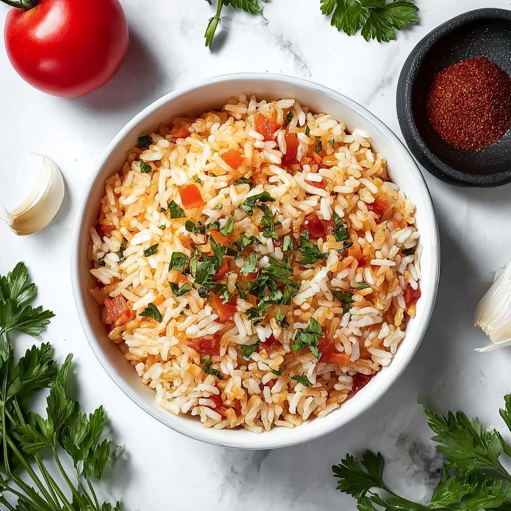Spanish Flavored Rice with Tomatoes, Cilantro, and Spices Recipe - Recipe Image