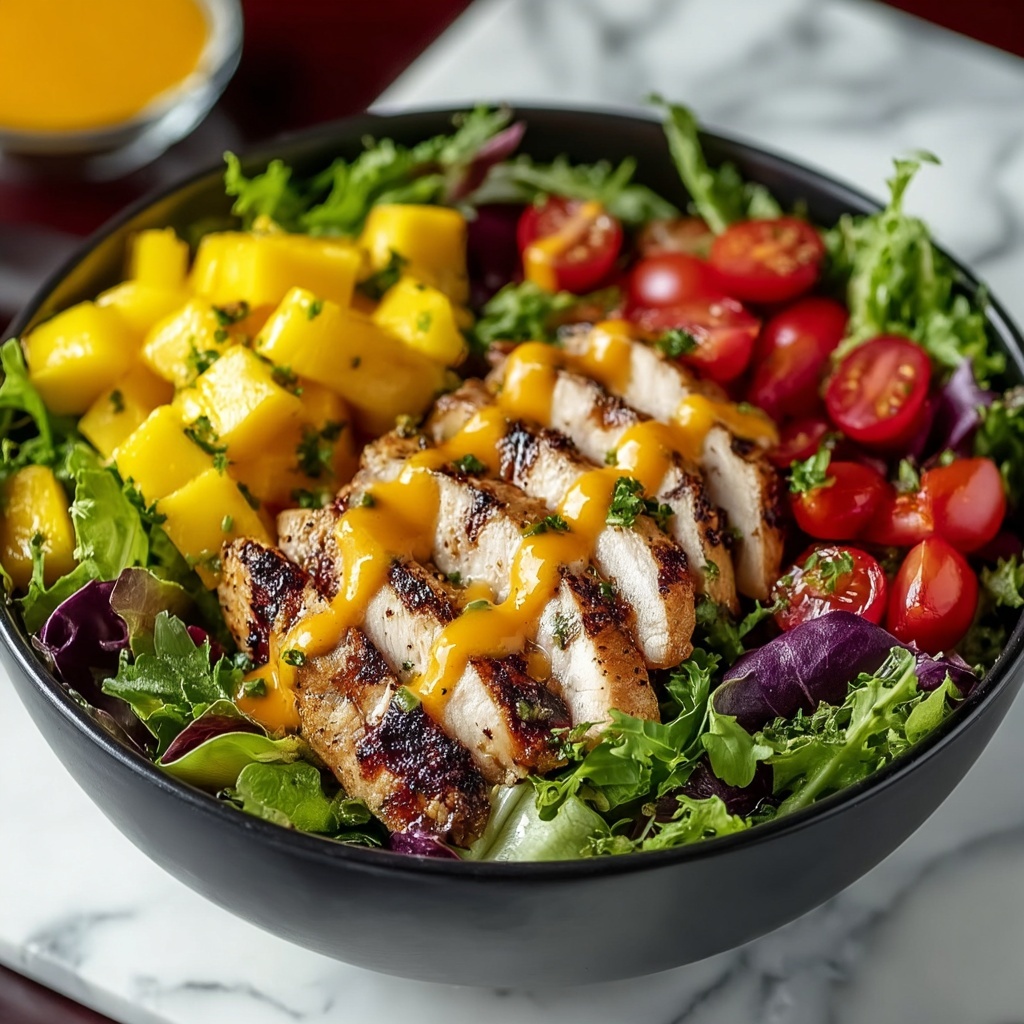 Mango Chicken Salad with Homemade Lime-Honey Dressing Recipe - Recipe Image