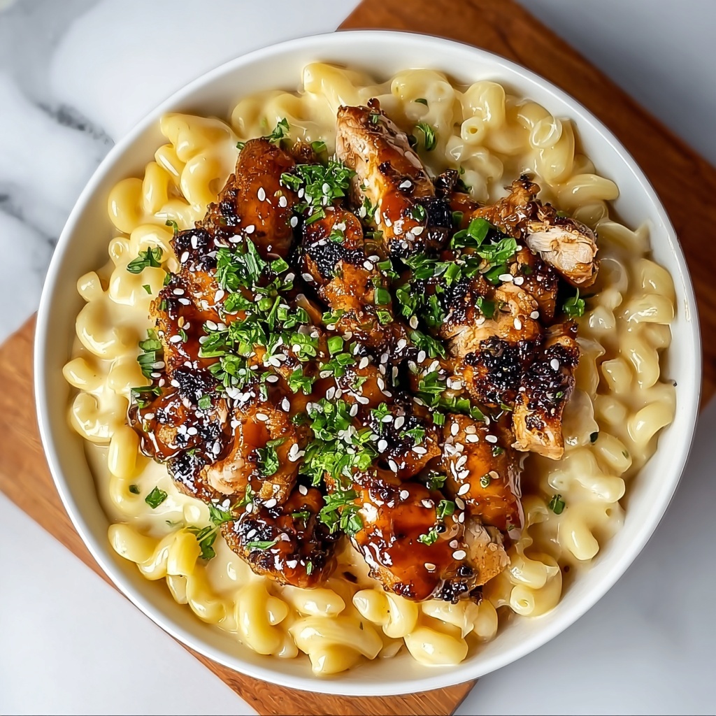 Sweet and Spicy Honey Pepper Chicken with Creamy Mac and Cheese Recipe - Recipe Image