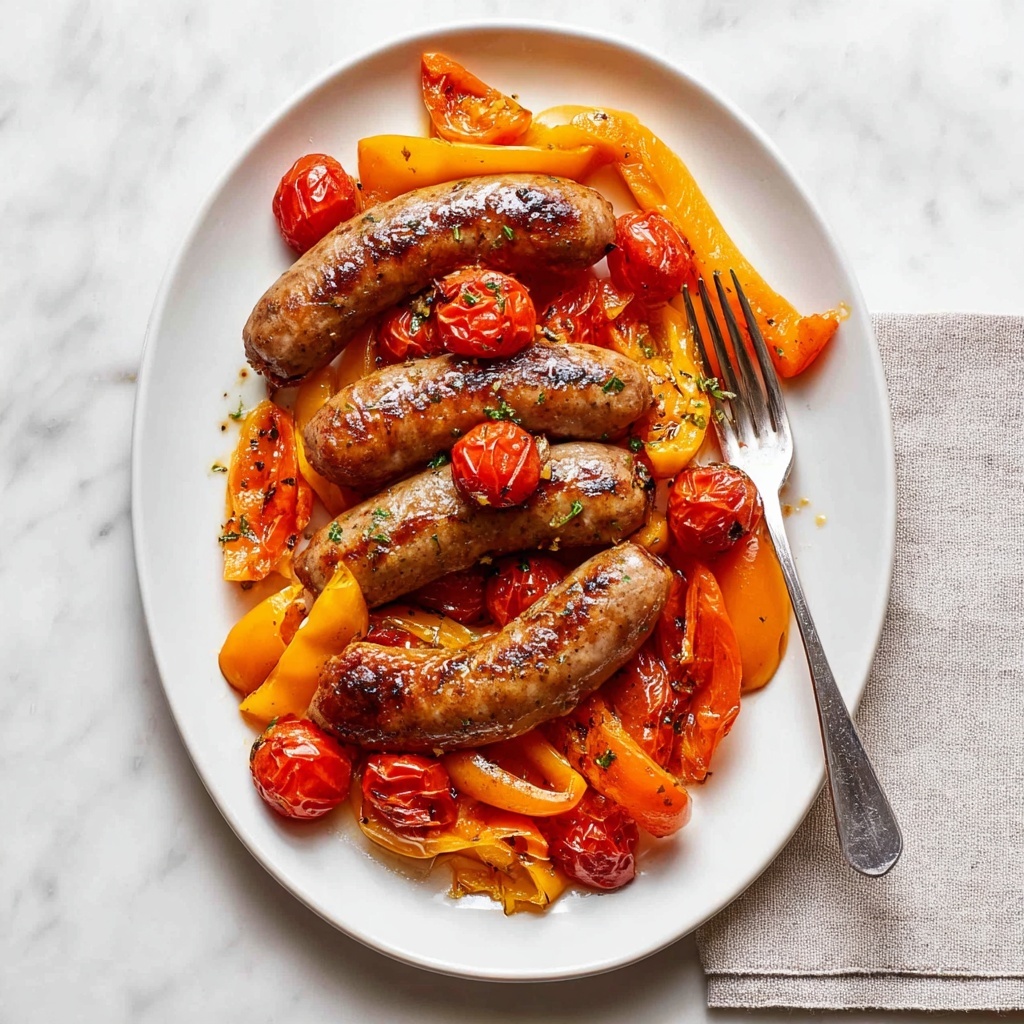 Oven-Roasted Italian Sausage with Cherry Tomatoes and Bell Peppers Recipe - Recipe Image