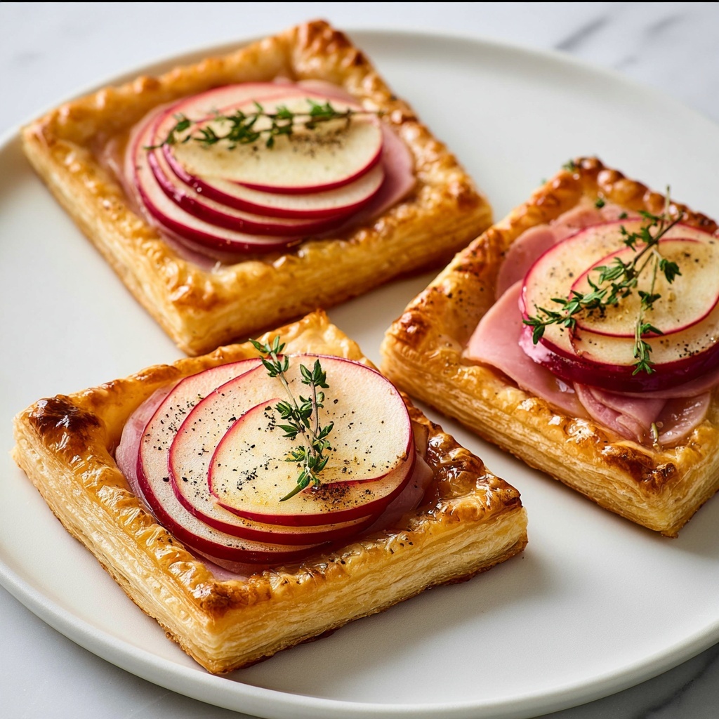 Ham & Gruyere Puff Pastry Tarts Recipe - Recipe Image