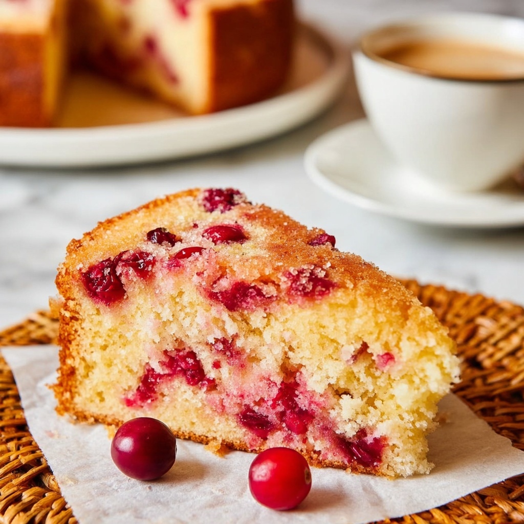 Cranberry Cake with Warm Vanilla Butter Sauce Recipe - Recipe Image