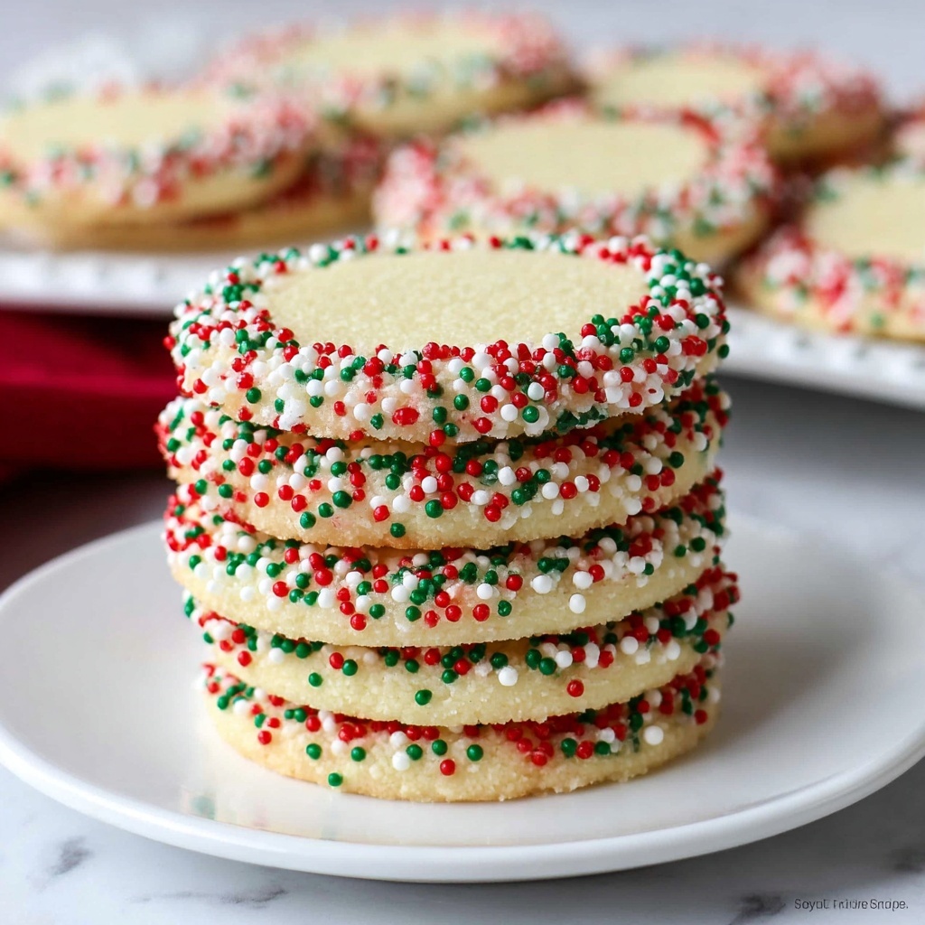 Slice and Bake Christmas Sugar Cookies with Sprinkles Recipe - Recipe Image