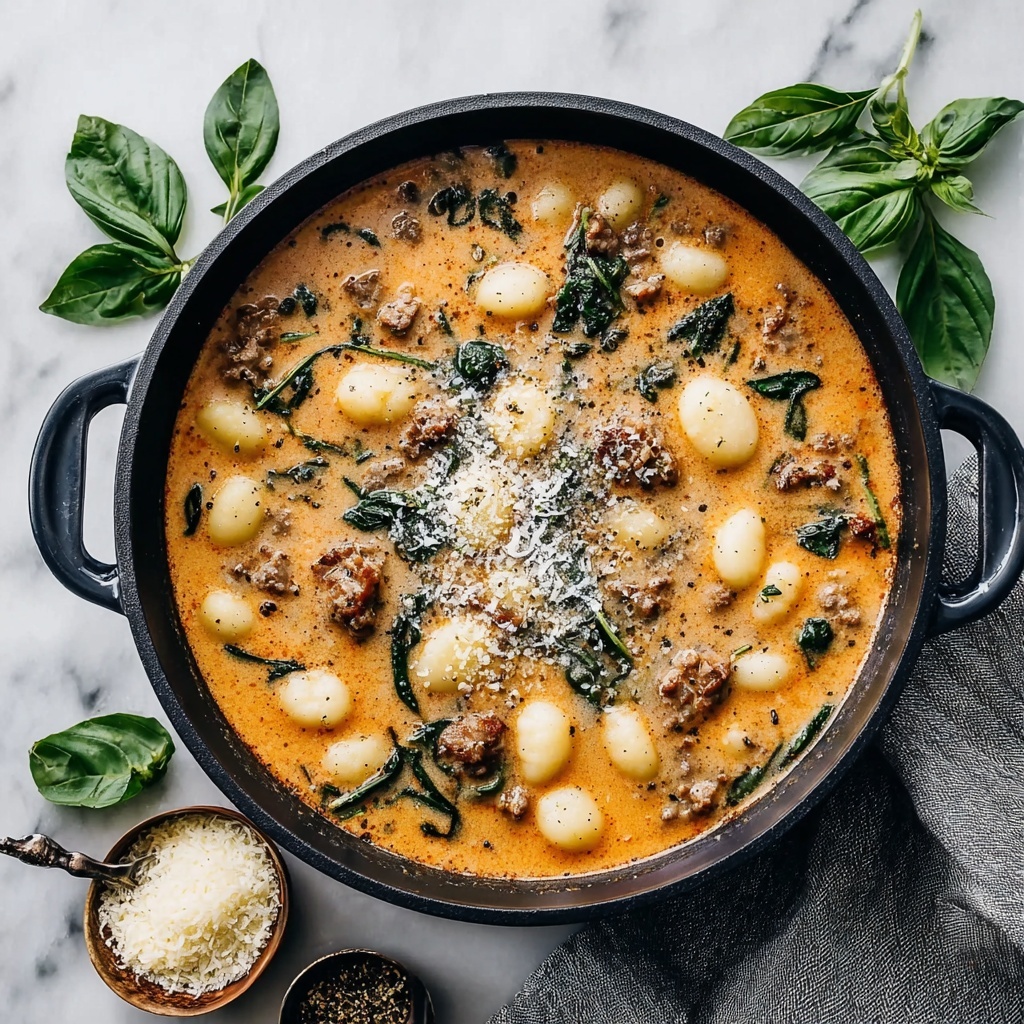 Creamy Italian Sausage Gnocchi Soup Recipe - Recipe Image
