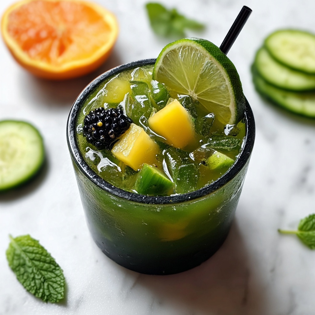 Tropical Iced Green Tea with Mango and Pineapple Recipe - Recipe Image