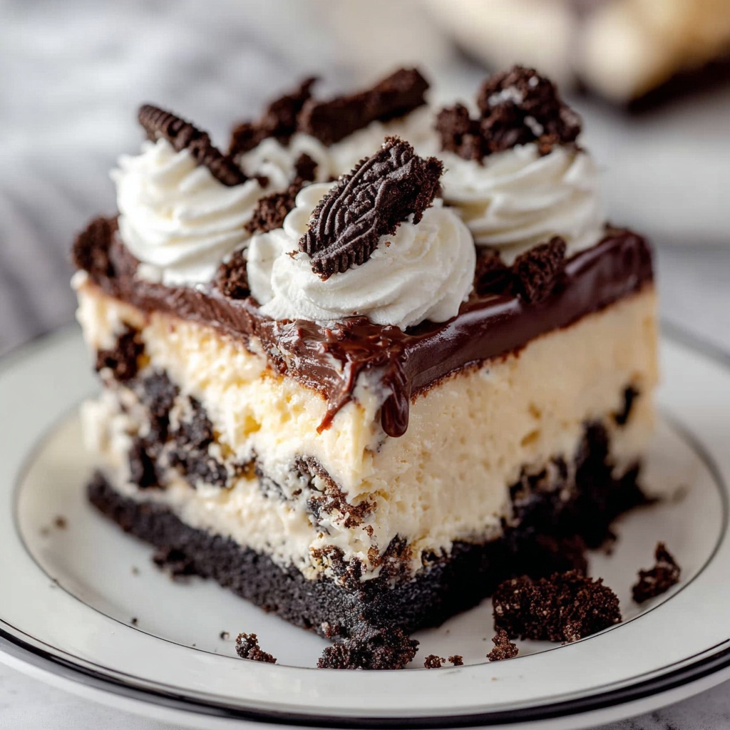 Oreo Cheesecake with Chocolate Ganache Recipe - Recipe Image