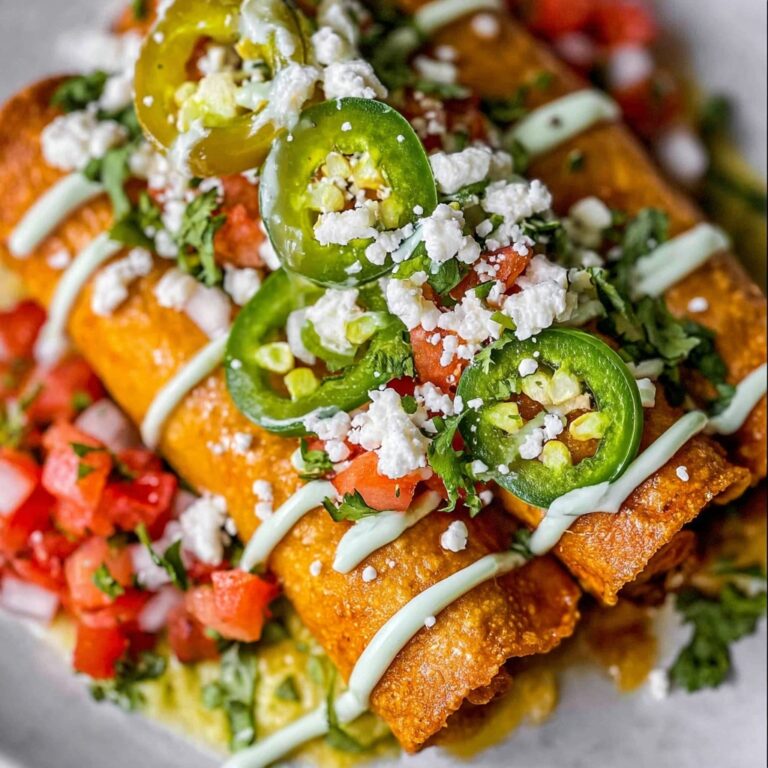 Chicken and Salsa Verde Flautas with Avocado Cream Recipe