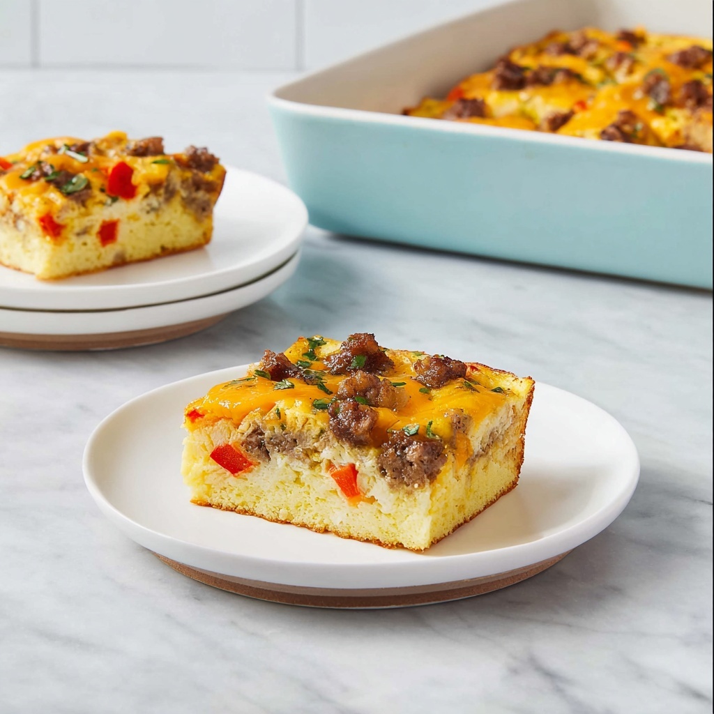 Biscuit Breakfast Casserole with Sausage and Cheddar Recipe - Recipe Image