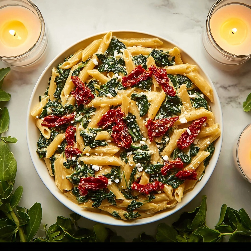 Pasta with Spinach and Feta Cheese Recipe - Recipe Image