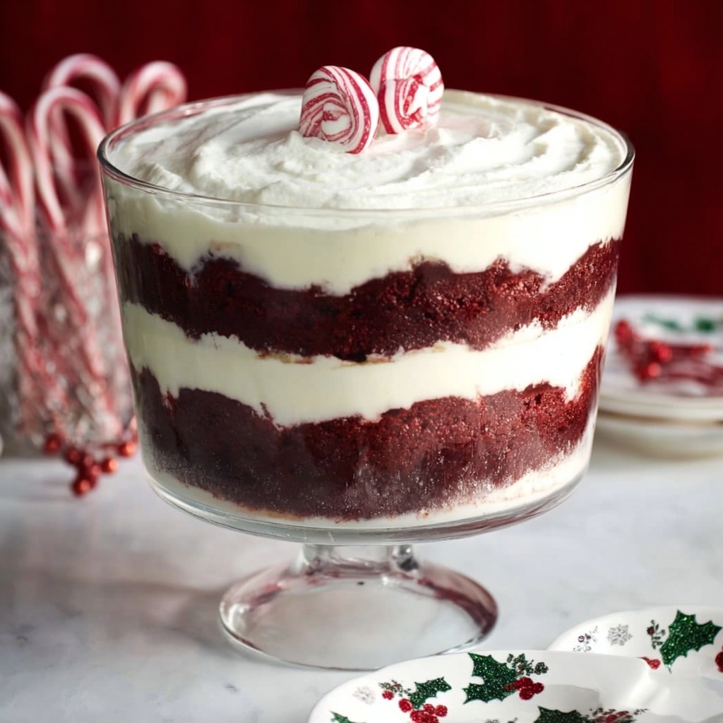 Easy Christmas Red Velvet Cake Trifle Recipe - Recipe Image