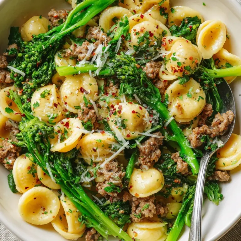One Pot Orecchiette with Sausage and Broccoli Recipe