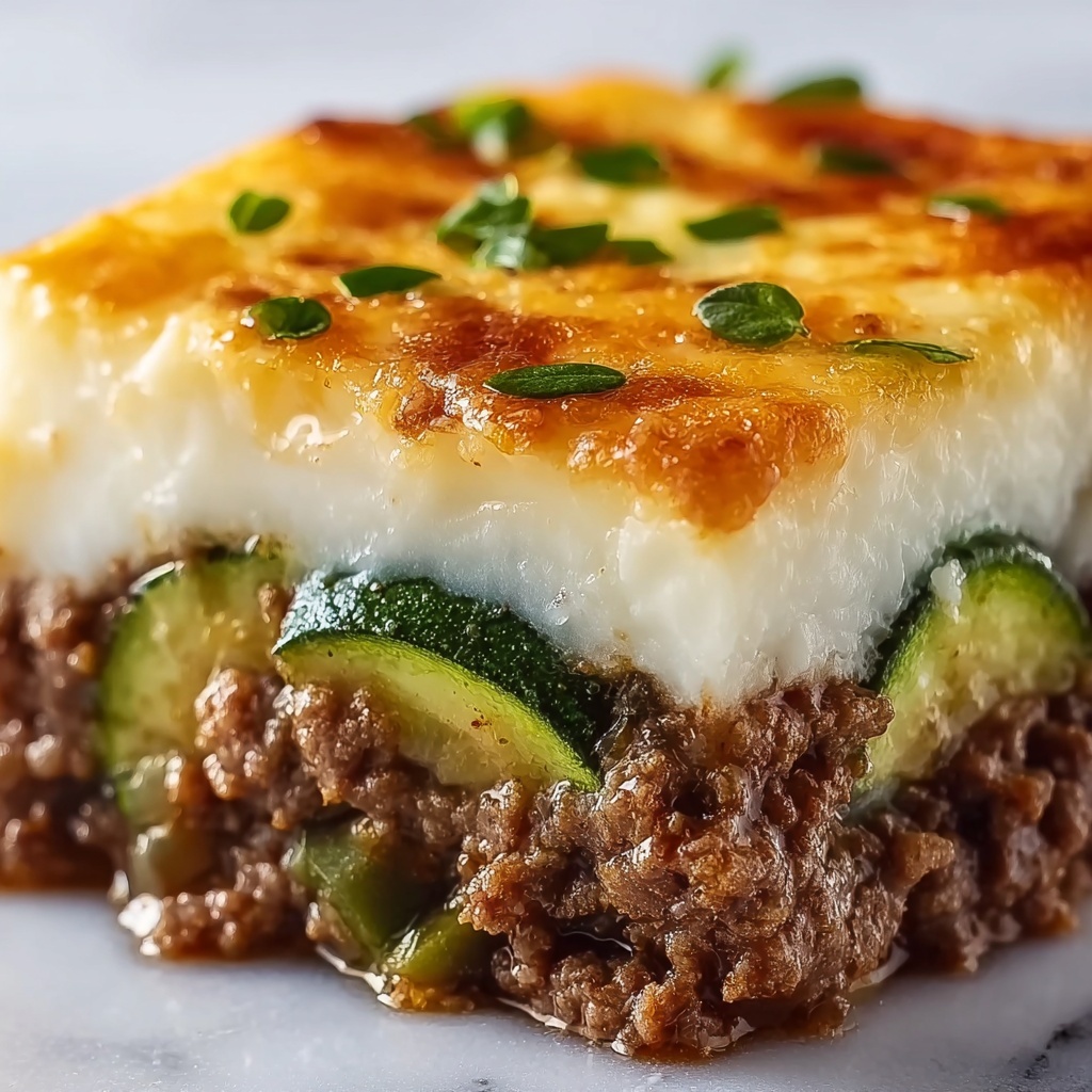 Cheesy Beef and Zucchini Casserole Recipe - Recipe Image