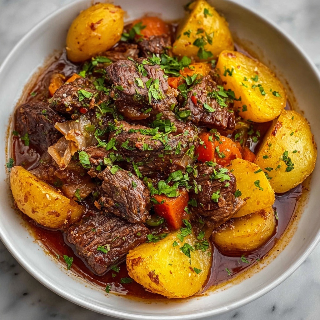 Crockpot Loaded Steak and Potato Bake Recipe - Recipe Image