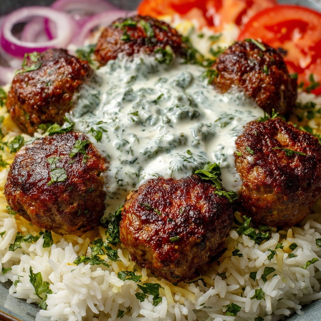 Greek Meatball Bowl with Tzatziki, Rice & Fresh Veggies Recipe - Recipe Image