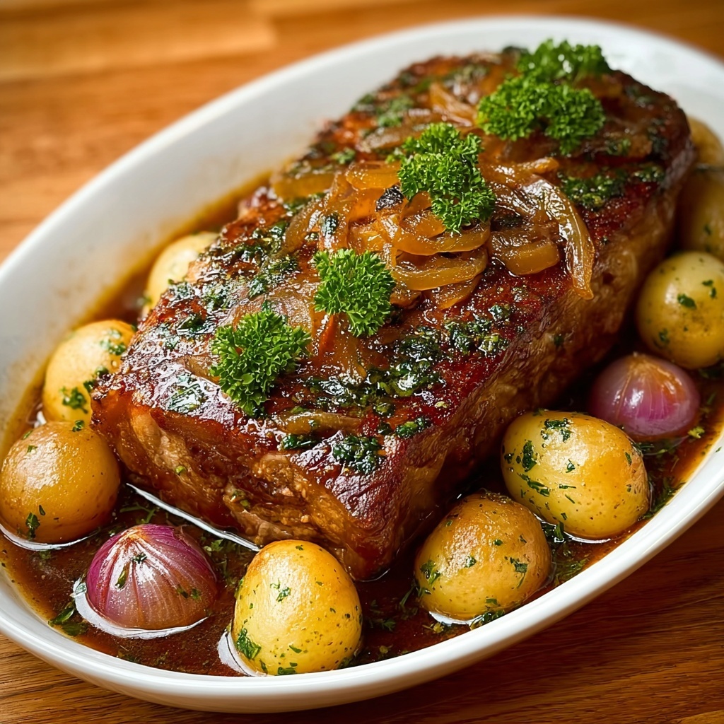 Apple Cider Braised Pork Roast with Spiced Apples Recipe - Recipe Image
