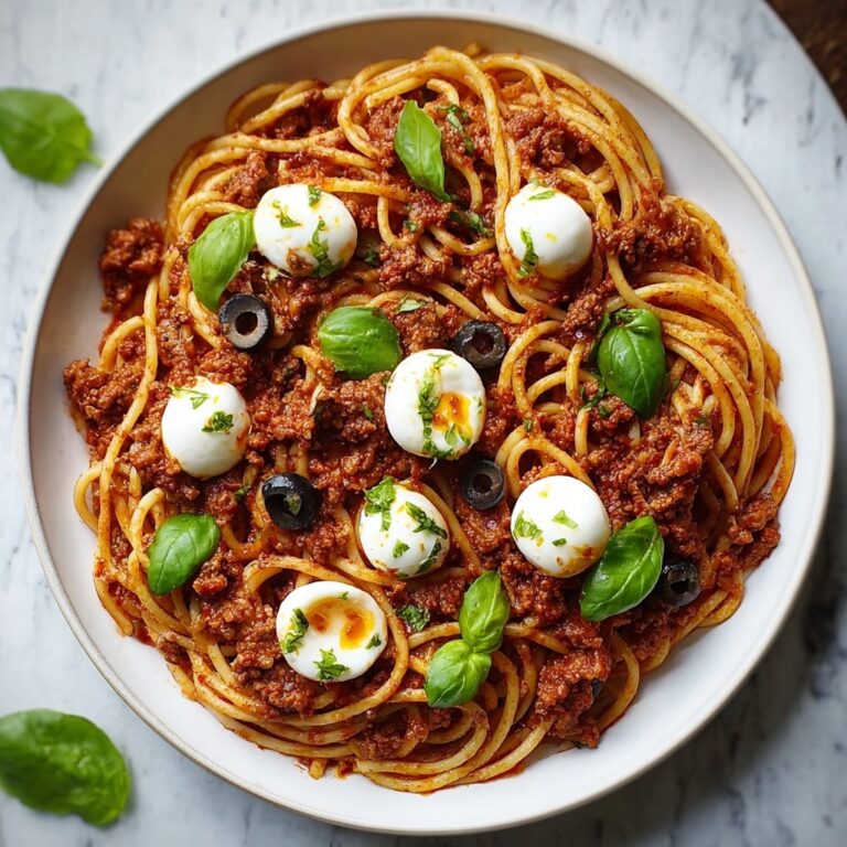 Bloody Spaghetti with Mozzarella Eyeballs Recipe