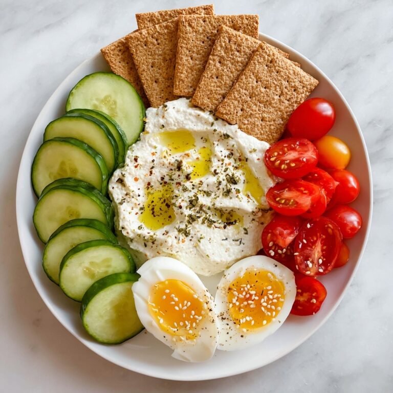Savory Yogurt Bowl with Egg, Cucumber, Cherry Tomatoes, and Whole Wheat Crackers Recipe