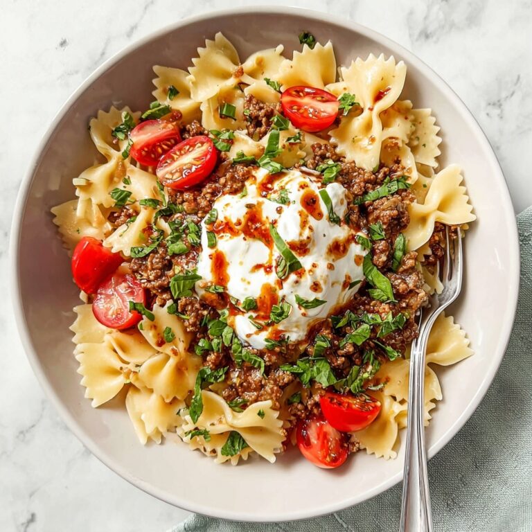 Turkish Pasta with Spiced Ground Meat and Yogurt Sauce Recipe