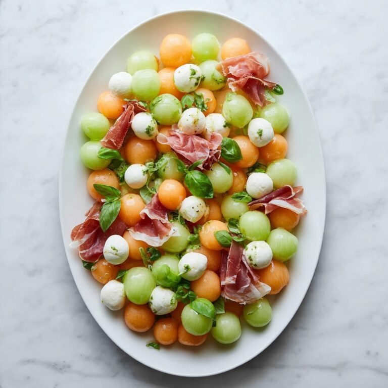 Melon Prosciutto Salad with Fresh Mozzarella and Balsamic Glaze Recipe
