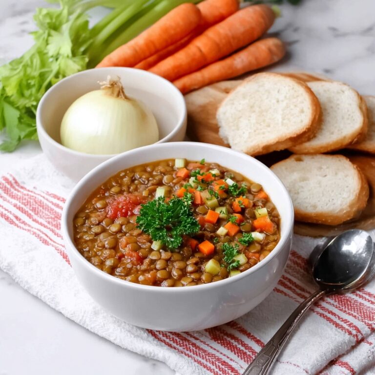 One-Pot Green Lentil Soup with Carrots, Onions, and Celery Recipe