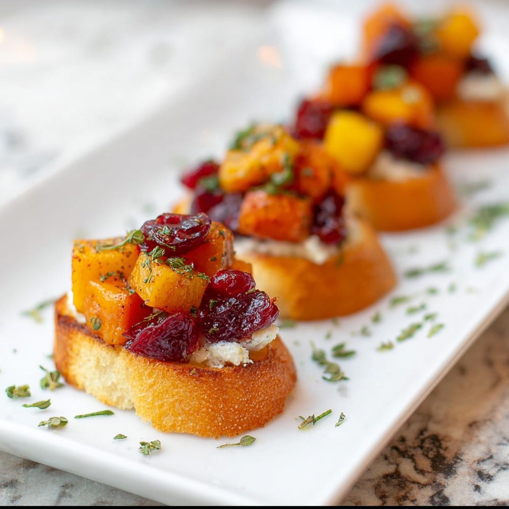 Butternut Squash, Cranberry, and Goat Cheese Crostini Recipe - Recipe Image