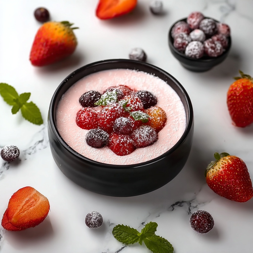 Strawberry Mousse with Fresh Strawberry Sauce Recipe - Recipe Image