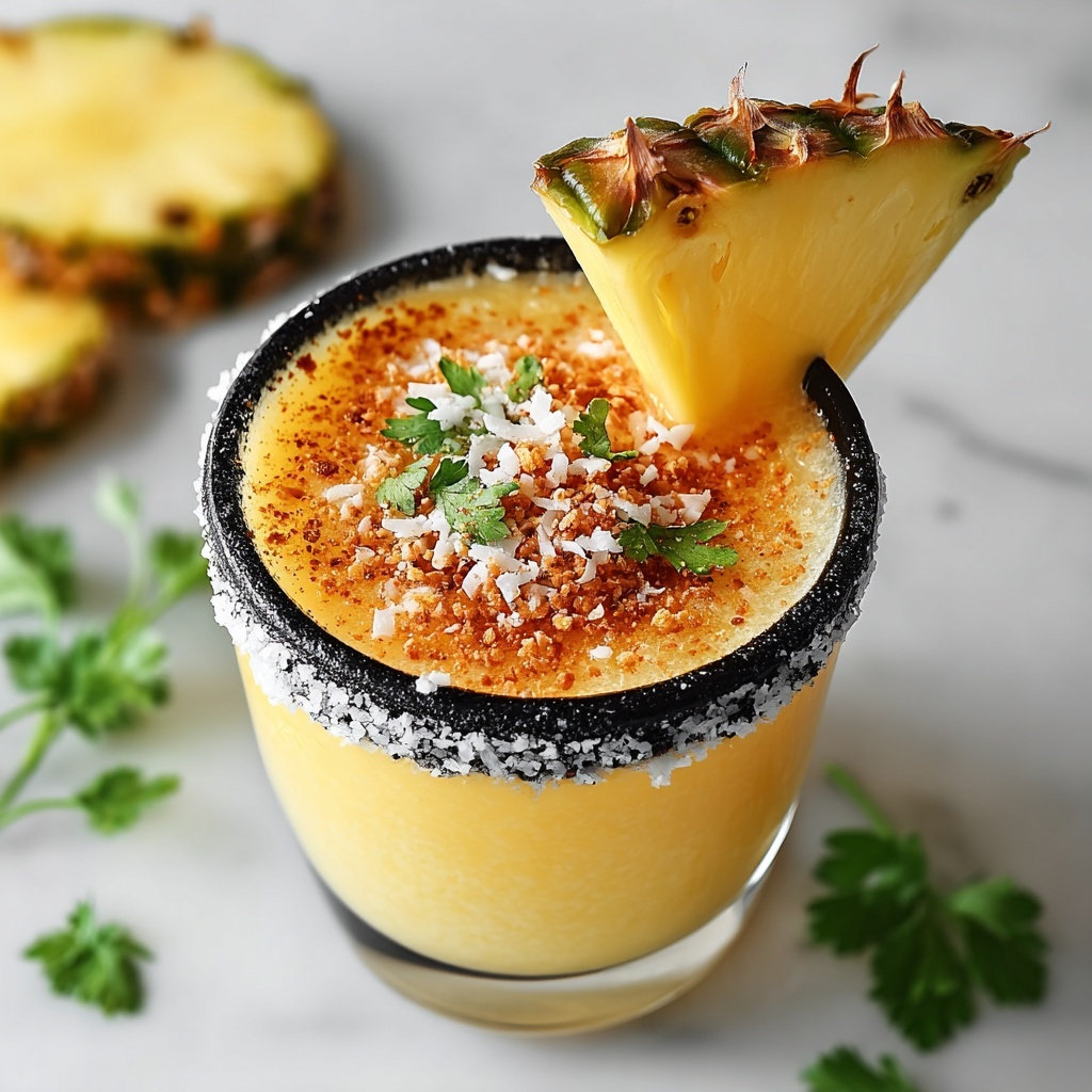 Hawaiian Margarita Cocktail with Pineapple & Coconut Recipe - Recipe Image