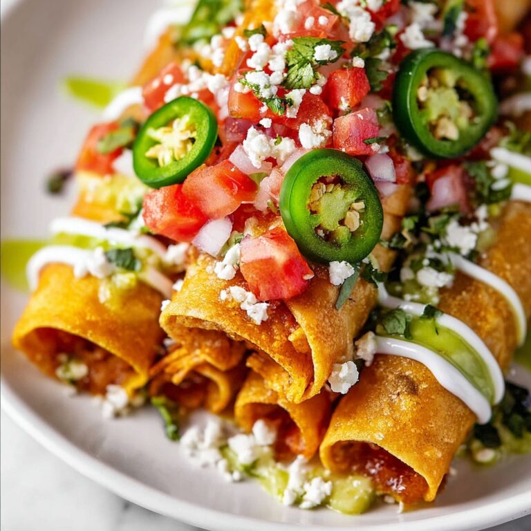 Chicken Flautas with Avocado Verde Sauce and Crema Recipe