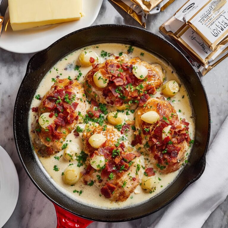 Creamy Garlic Chicken with Bacon Recipe