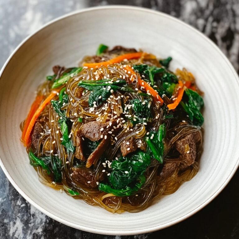 Japchae (Korean Stir-Fried Glass Noodles with Beef and Vegetables) Recipe