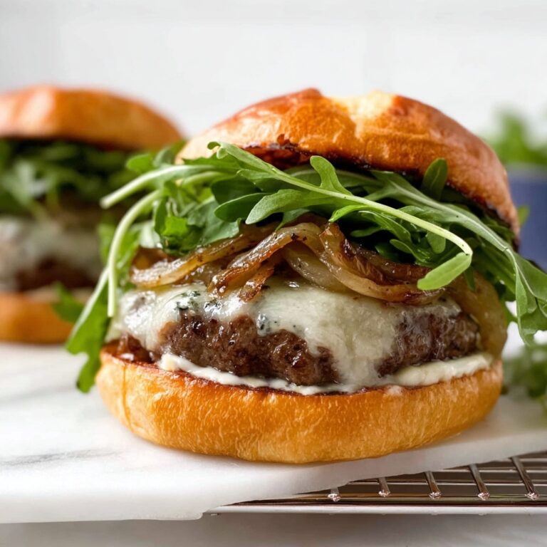 Mushroom Swiss Burgers with Caramelized Onions and Balsamic Glaze Recipe