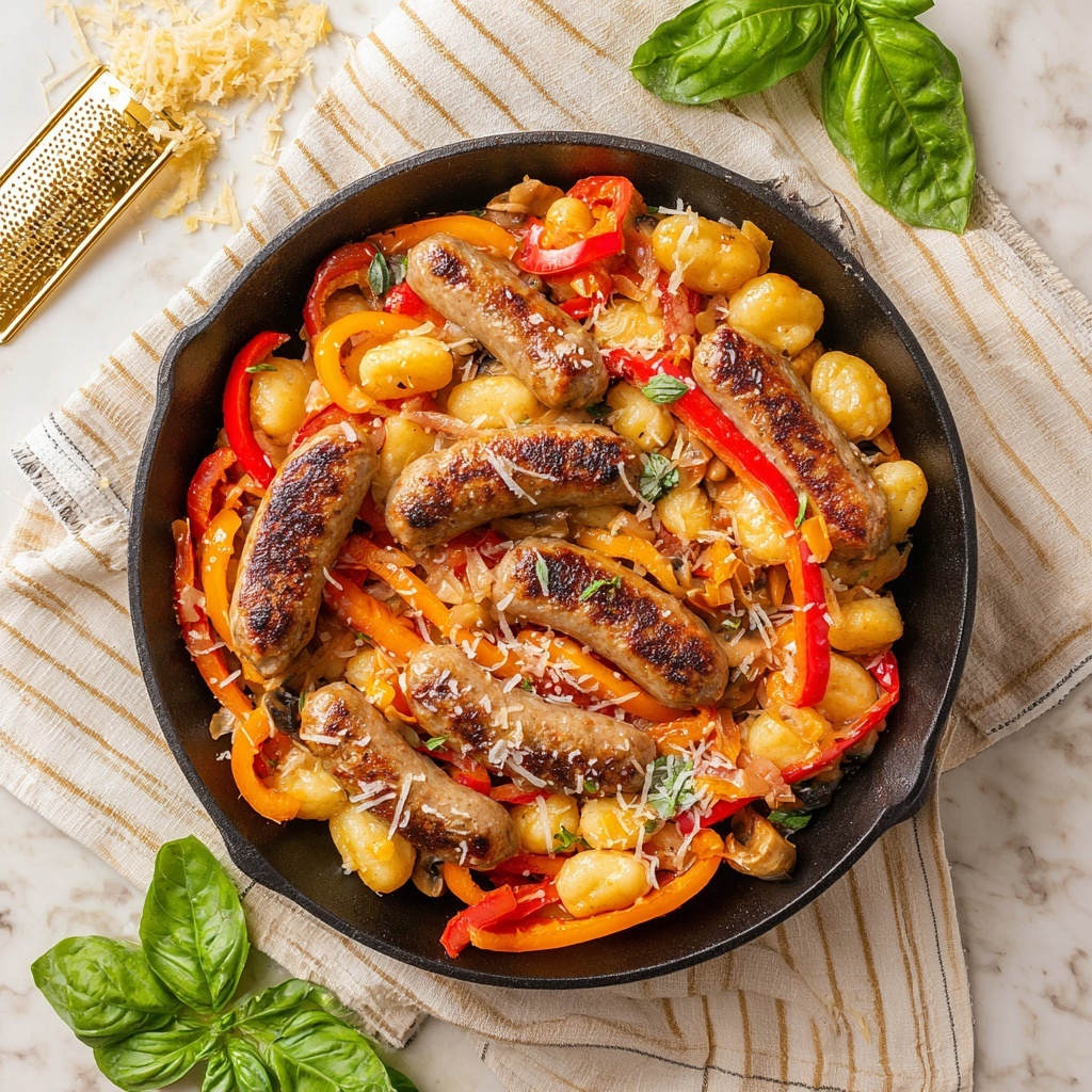 Gnocchi with Sausage, Peppers, and Tomato Sauce Recipe - Recipe Image